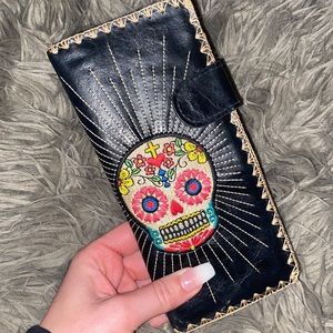 Candy Skull Stitched Wallet